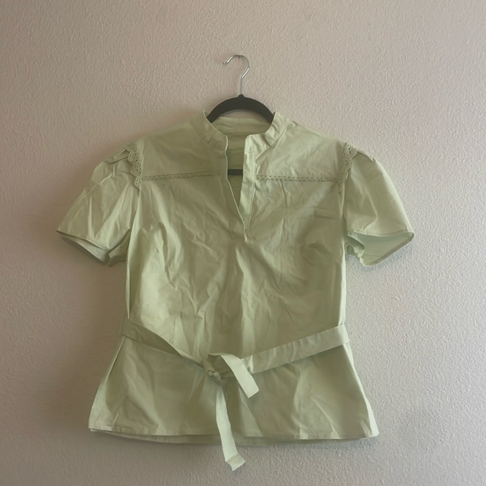 Cartolina Nantucket Light Pistachio Green Poplin … - image 1